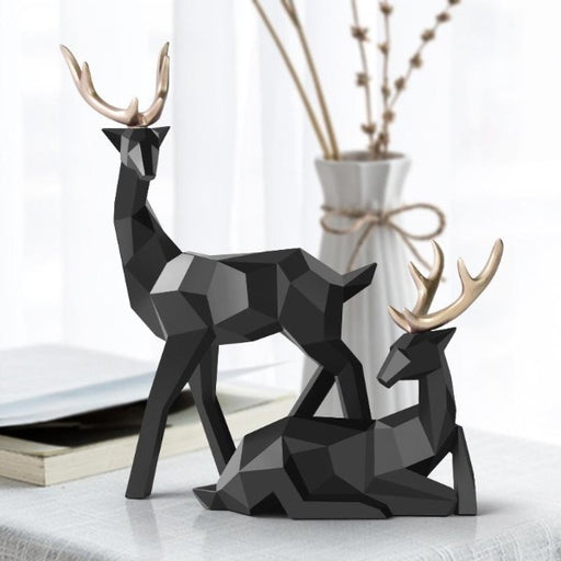 Geometric Resin Deer Sculpture