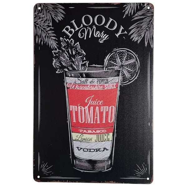 Retro Tin Cocktail Menu