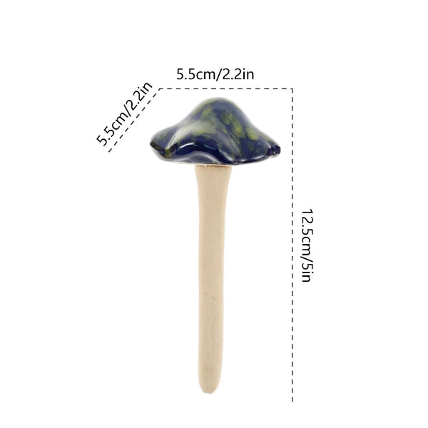 Ceramic Mushroom Plant Ornament (Set of 4 - Assorted Colours)