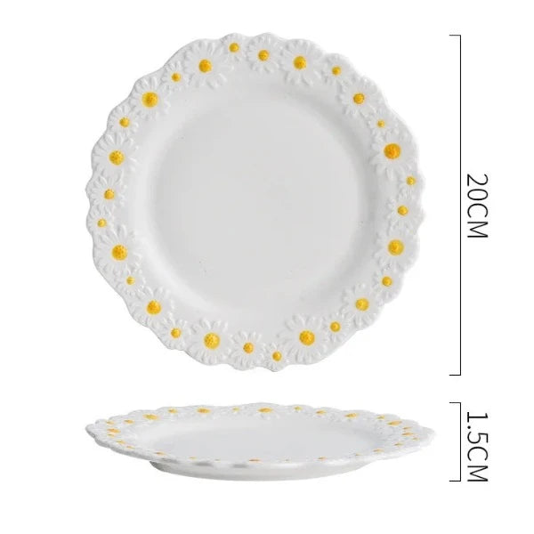 daisy ceramic plates