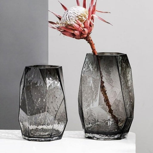 smoky glass vase