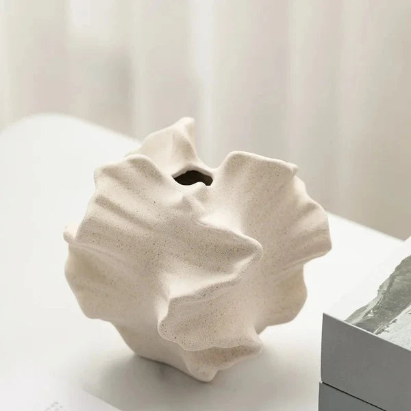 white textured vase