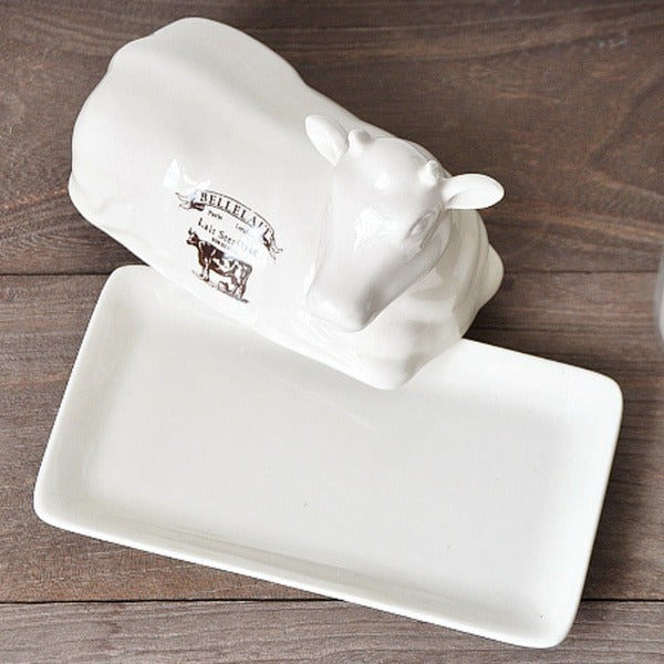 Cow Butter Dish With Lid