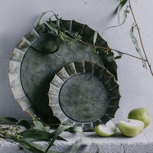 Vintage Fluted Iron Serving Tray