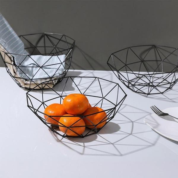 Minimalistic metal fruit bowl