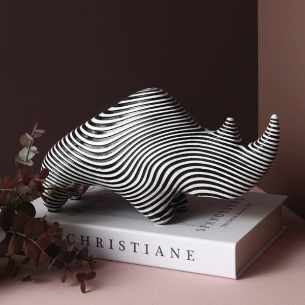 Abstract Resin Rhinoceros Sculpture