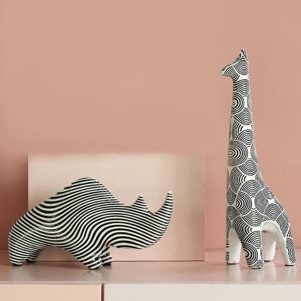 Black and White Giraffe Statue