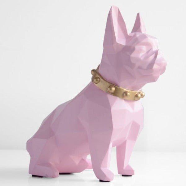 Geometric French Bulldog Resin Piggy Bank Statue