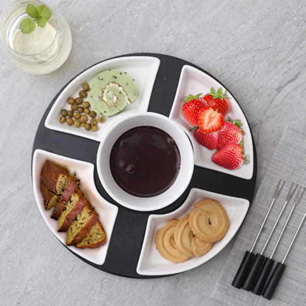 Ceramic Chocolate Fondue Set