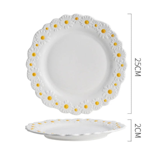 Daisy Ceramic Plate (Assorted Sizes)