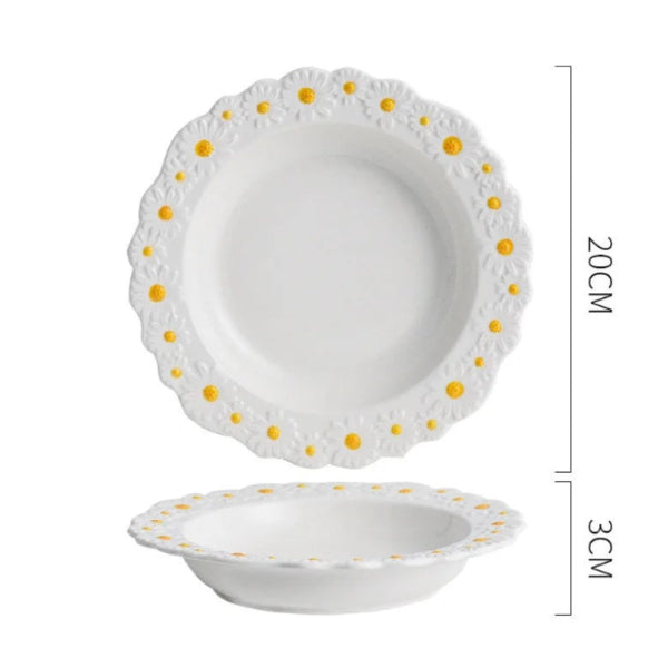 Daisy Ceramic Plate (Assorted Sizes)