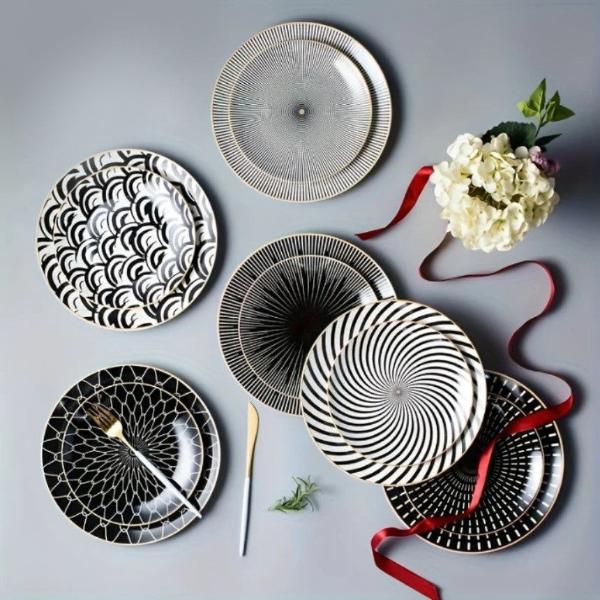 Monochromatic Dinner Plate (Set of 6) - Assorted Sizes