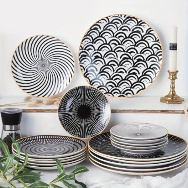 Monochromatic Dinner Plate (Set of 6) - Assorted Sizes