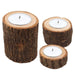 Natural Wood Candle Holder