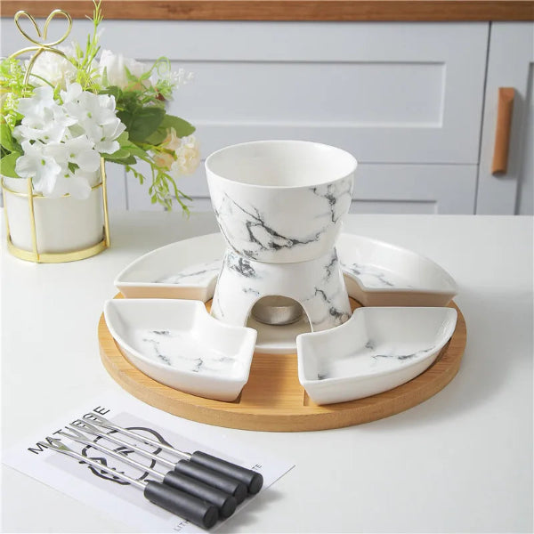 Ceramic Chocolate Fondue Set