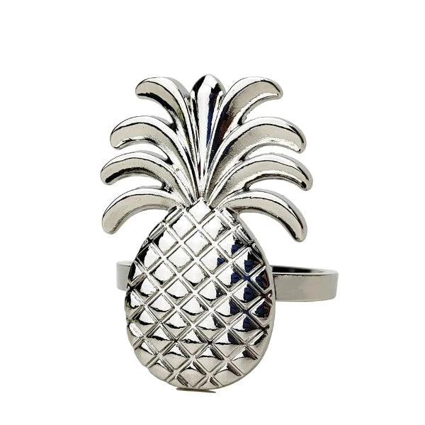 Pineapple Napkin Rings (Set of 6 - Assorted Colours)