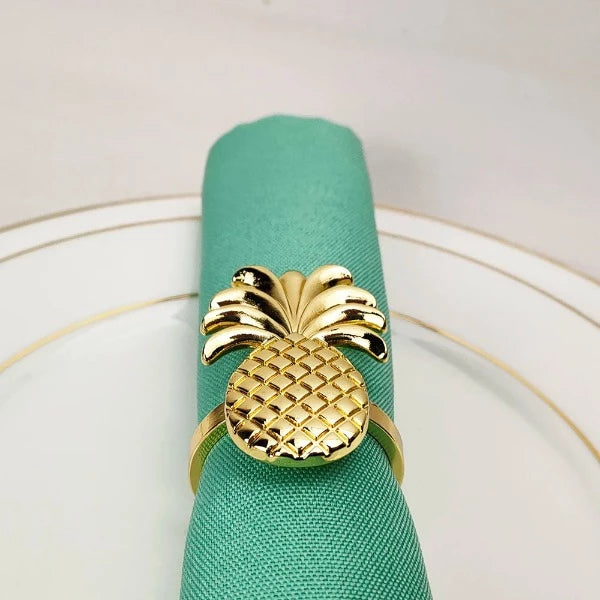 Pineapple Napkin Rings (Set of 6 - Assorted Colours)