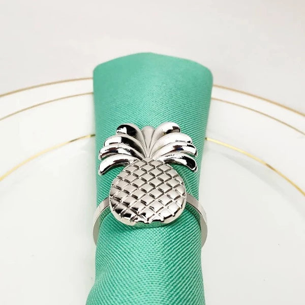 Pineapple Napkin Rings (Set of 6 - Assorted Colours)