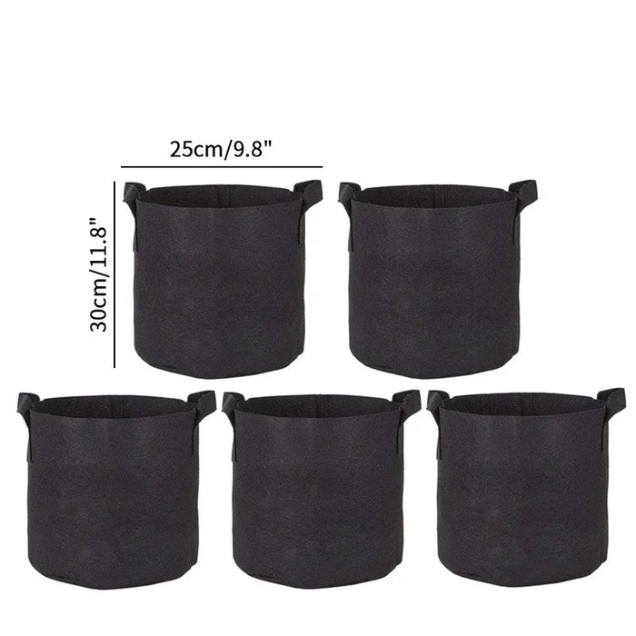 Plant Grow Bag (Set of 5 - Assorted Sizes)