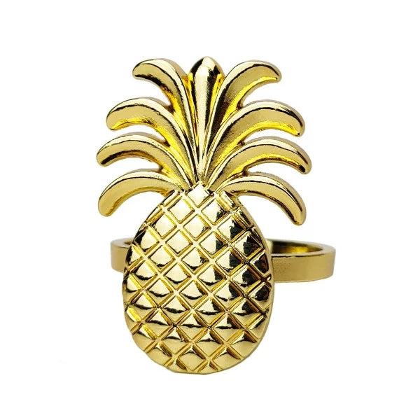 Pineapple Napkin Rings (Set of 6 - Assorted Colours)