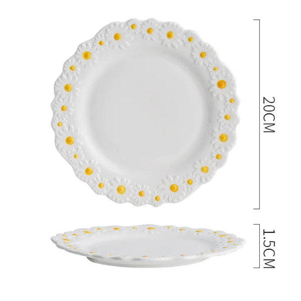 Daisy Ceramic Plate (Assorted Sizes)