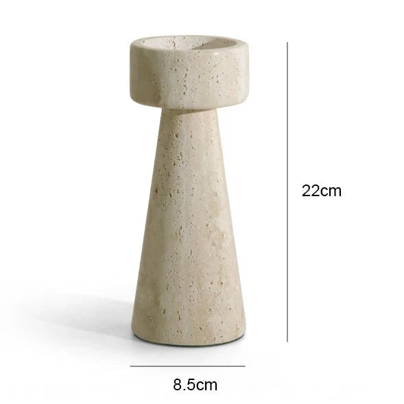 Travertine candle Holders