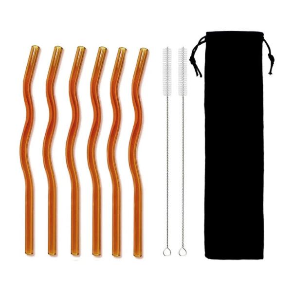 Wavy Straws (Set of 6 - Assorted Colours)