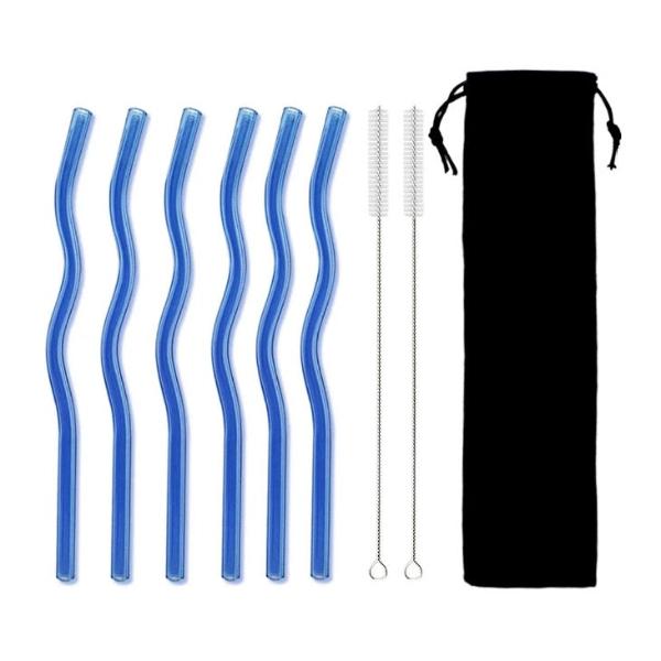 Wavy Straws (Set of 6 - Assorted Colours)