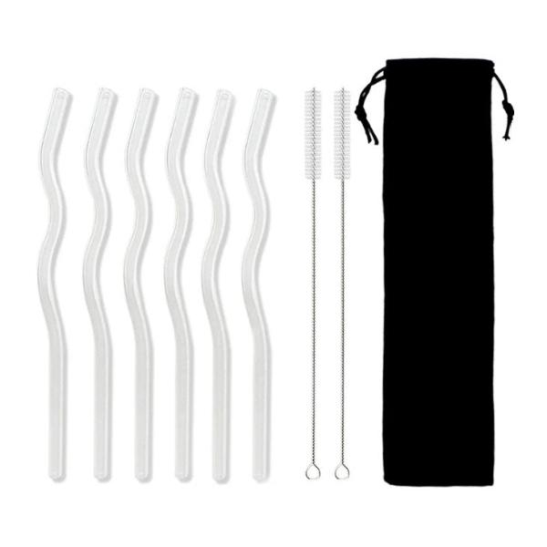 Wavy Straws (Set of 6 - Assorted Colours)