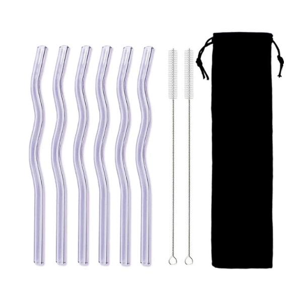 Wavy Straws (Set of 6 - Assorted Colours)