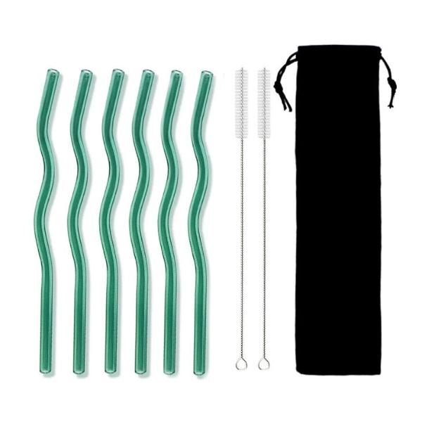 Wavy Straws (Set of 6 - Assorted Colours)