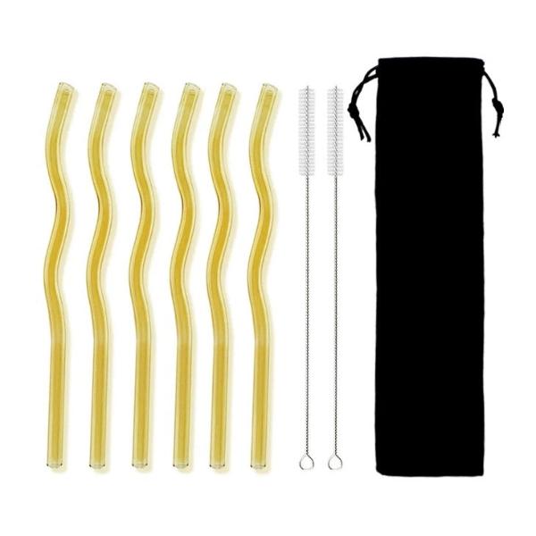 Wavy Straws (Set of 6 - Assorted Colours)