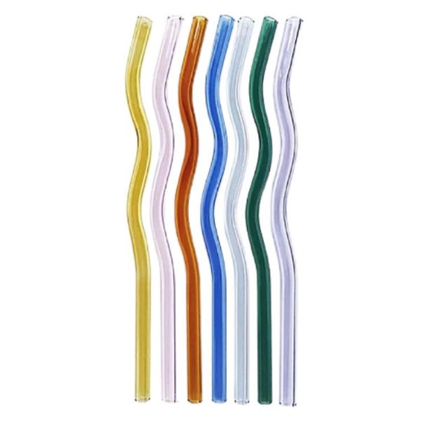 Wavy Straws (Set of 6 - Assorted Colours)