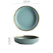 blue ceramic plates