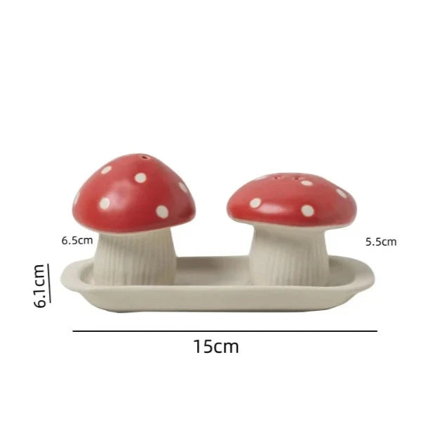 ceramic mushroom salt and pepper shakers