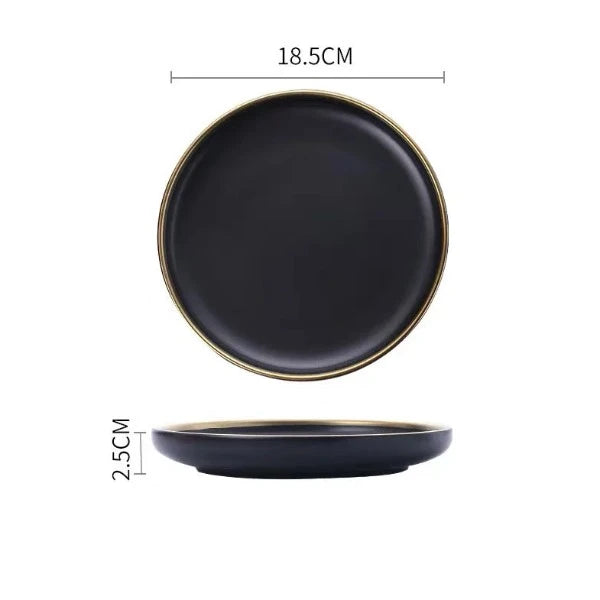 ceramic plates black