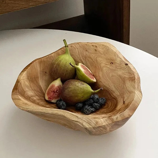 large wooden fruit bowl