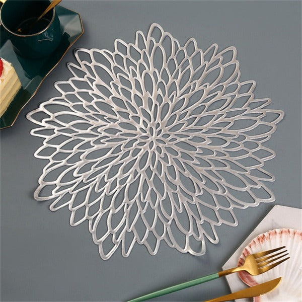 metallic round flower placemart