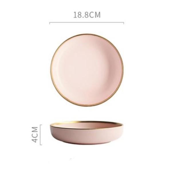 pink ceramic plates