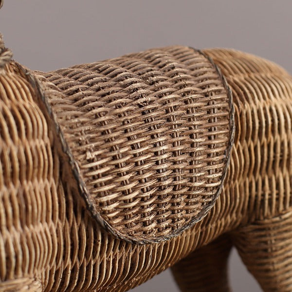 resin rattan horse statue