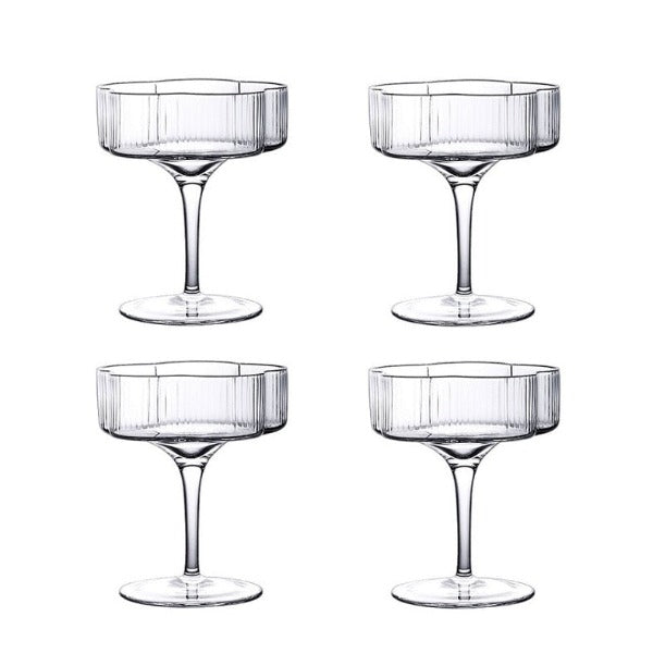 ribbed cocktail glasses