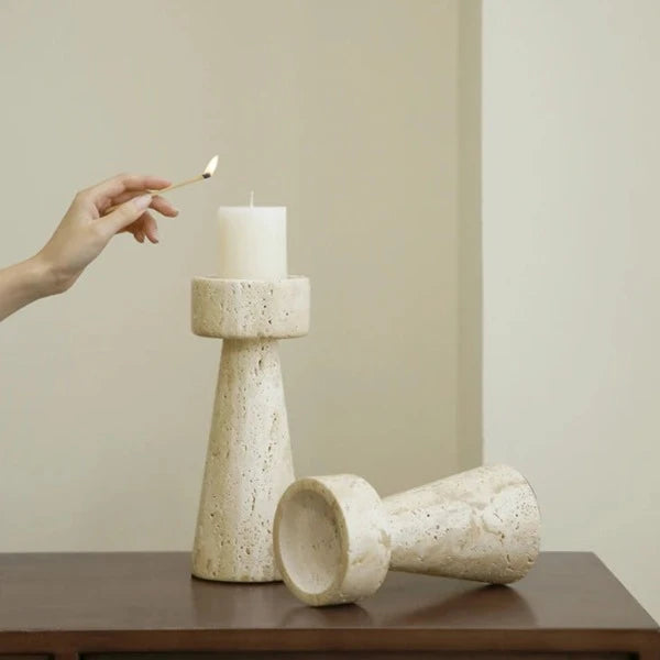 stone Candlestick Holders