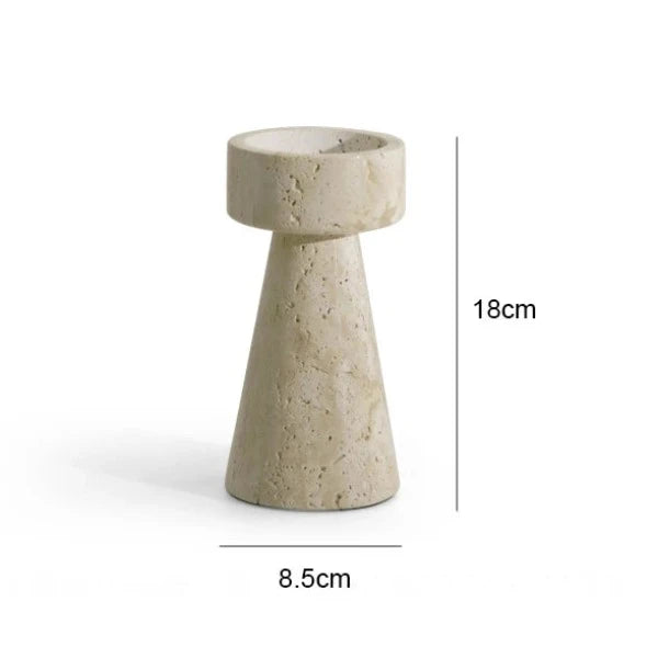 travertine candlestick holder