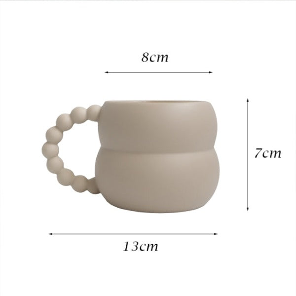 Ceramic Mug with Beaded Handle