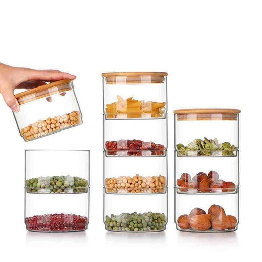 Multifunctional Stackable Glass Storage Jar