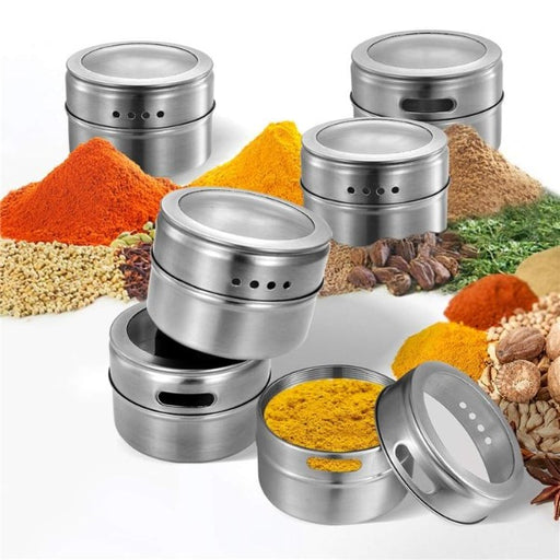 Stainless Steel Spice Jars and mounting board