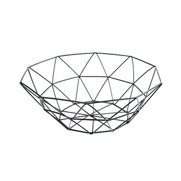 Geometric metal fruit bowl