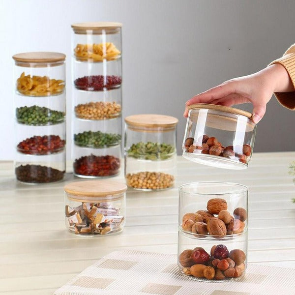 Stackable Glass Jars