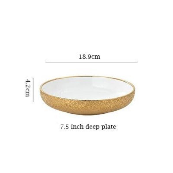 matte gold ceramic plate