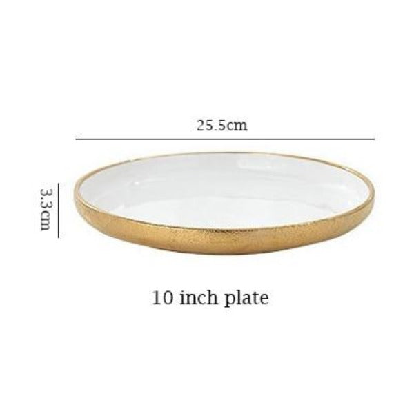 matte gold ceramic dinnerware
